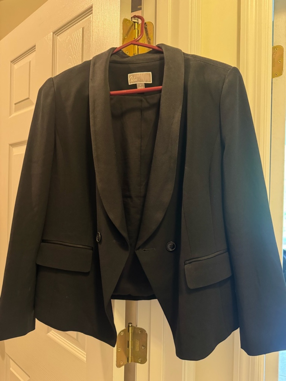 Chelsea28 Black Shawl Collar Cropped Blazer